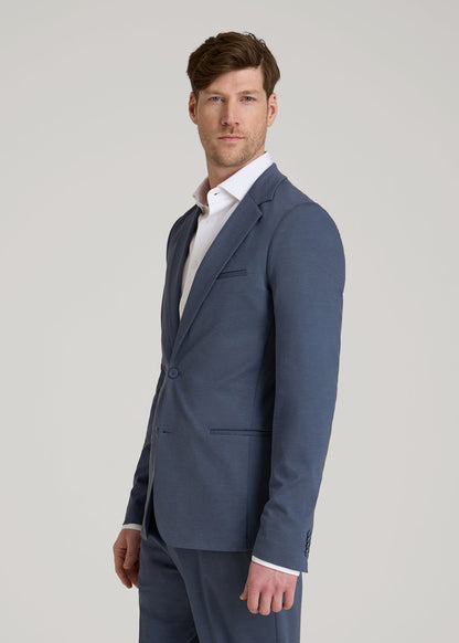 Flex Tech Suit Jacket for Tall Men in Medium Blue Nailhead