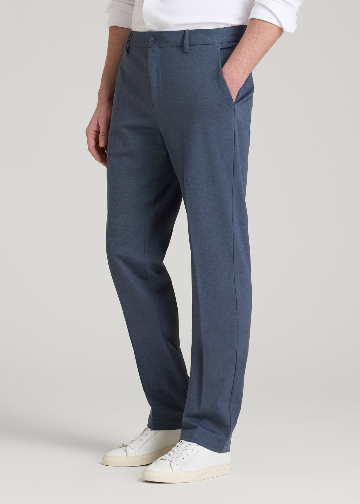 Flex Tech Suit Pants for Tall Men in Medium Blue Nailhead