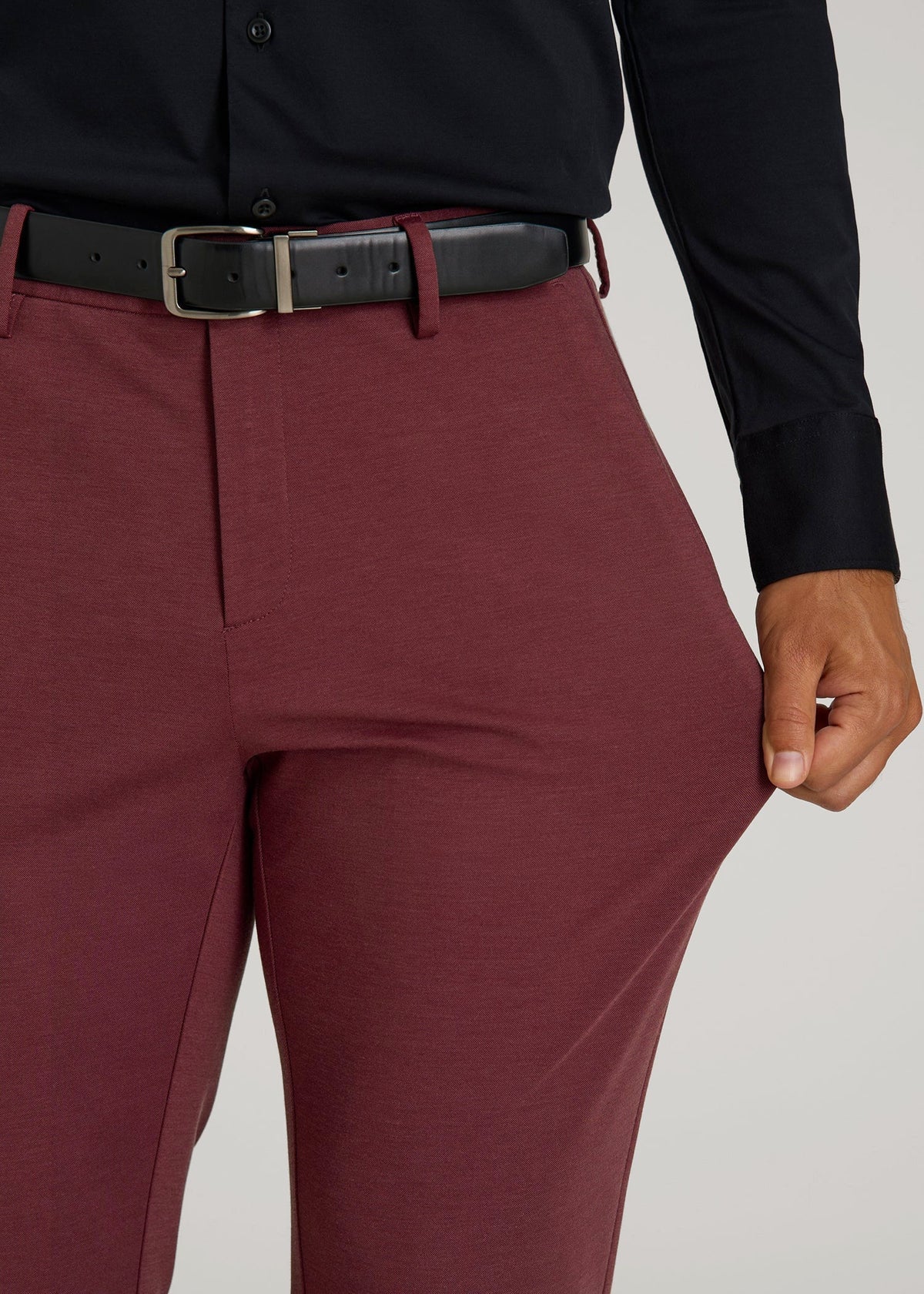 Flex Tech Suit Pants for Tall Men in Tawny Port Nailhead