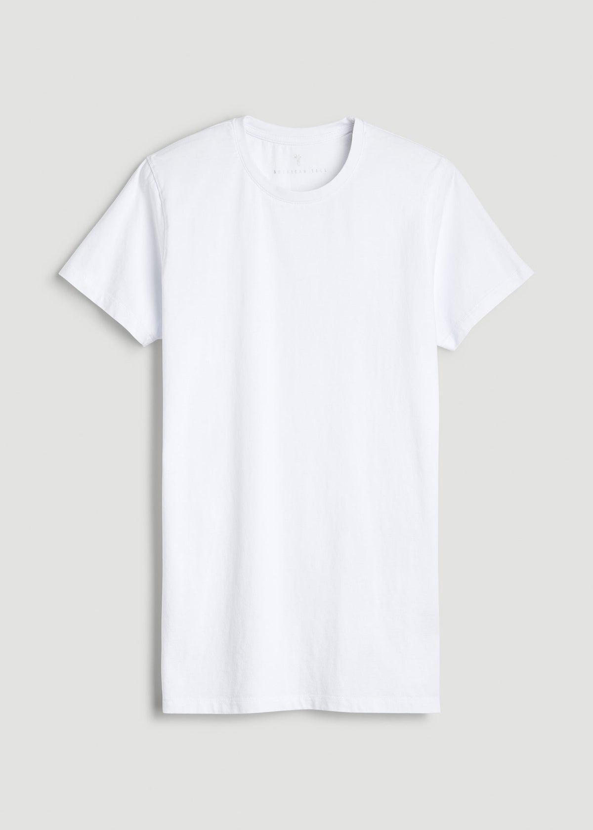 Modern Fit Garment Dyed Cotton T-Shirt for Tall Men in White
