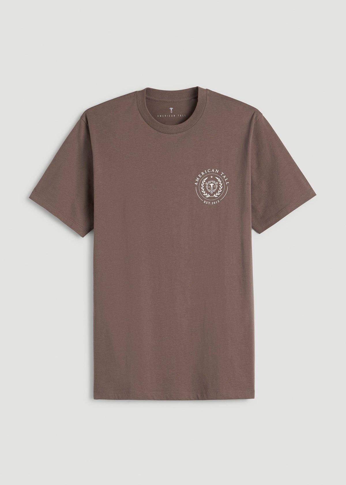 Crest Graphic Tee for Tall Men in Brown