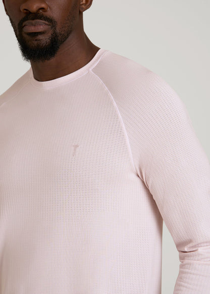 Long Sleeve Vented Performance Top for Tall Men in Grey Lilac