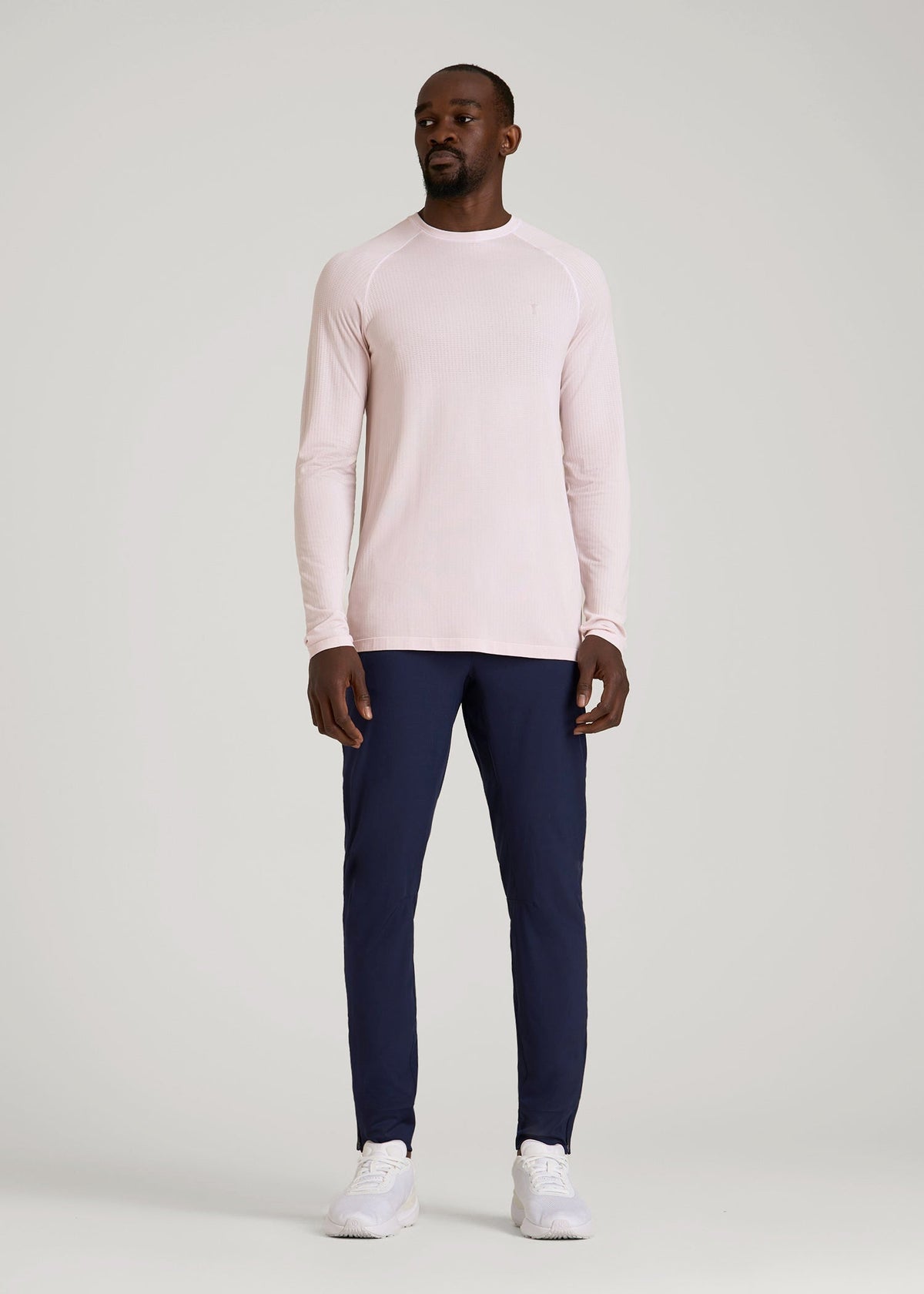 Long Sleeve Vented Performance Top for Tall Men in Grey Lilac
