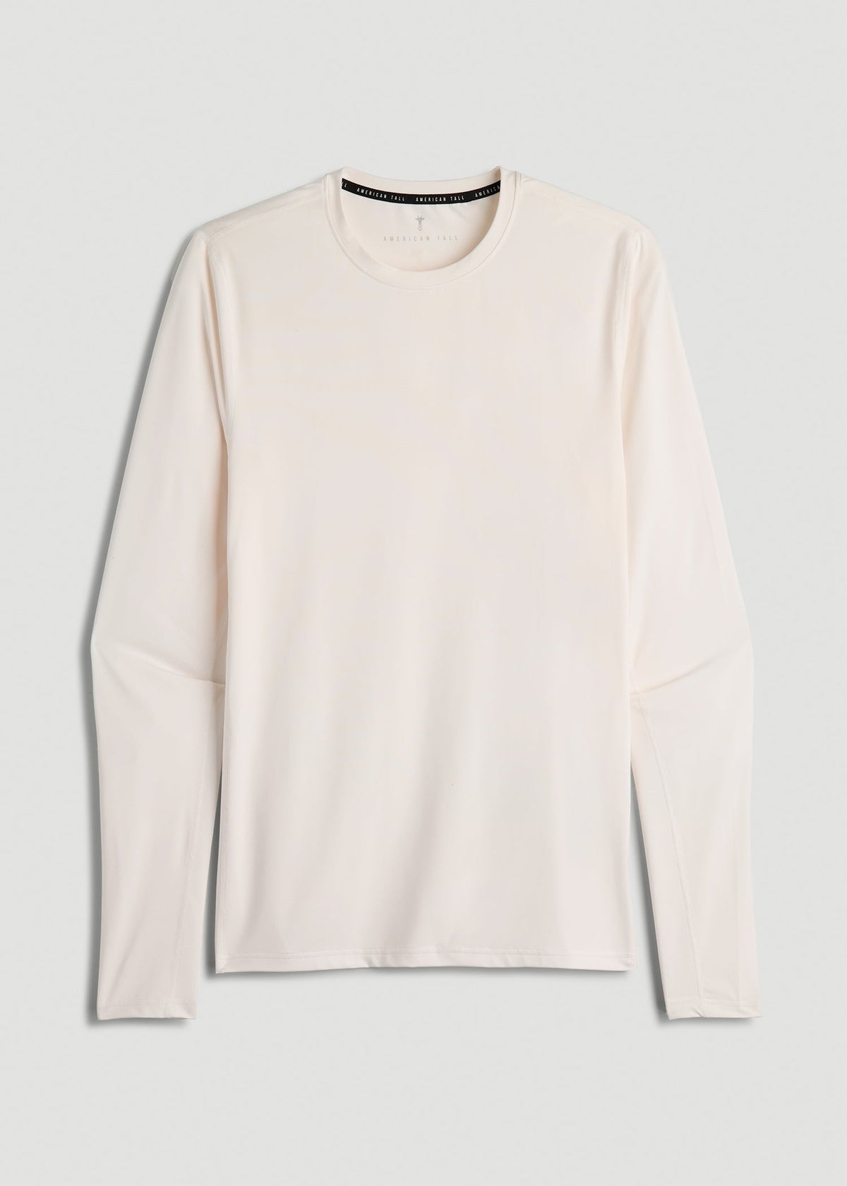 Long Sleeve UPF 50 Rash Guard for Tall Men in White Alyssum