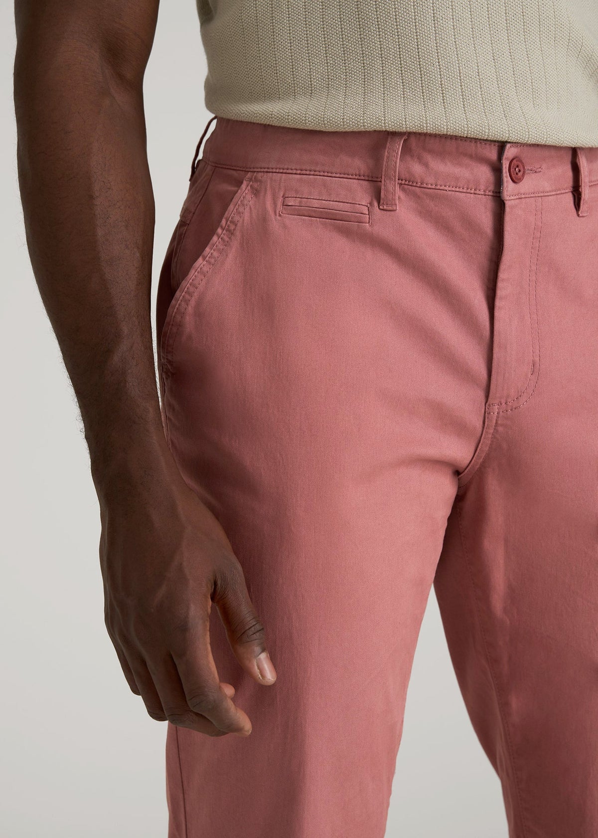 Mason Relaxed Chinos for Tall Men in Withered Rose