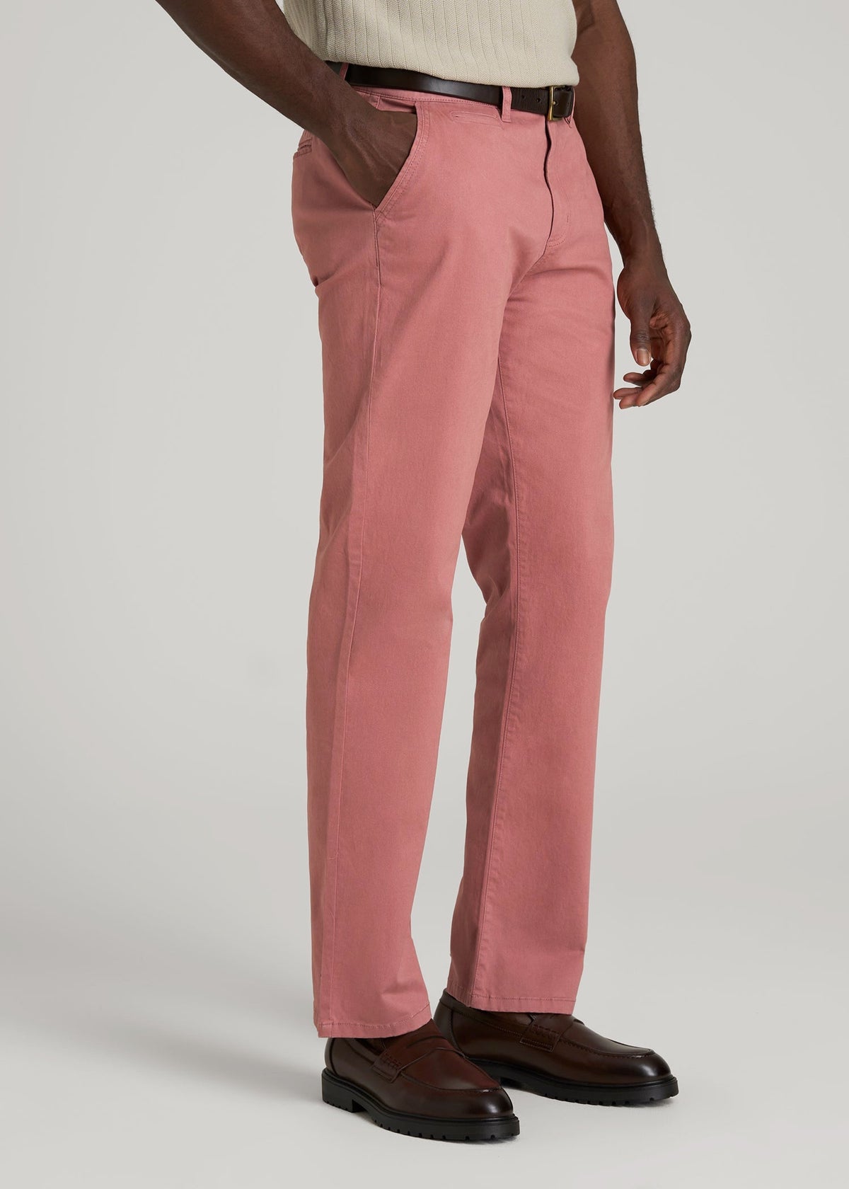 Mason Relaxed Chinos for Tall Men in Withered Rose