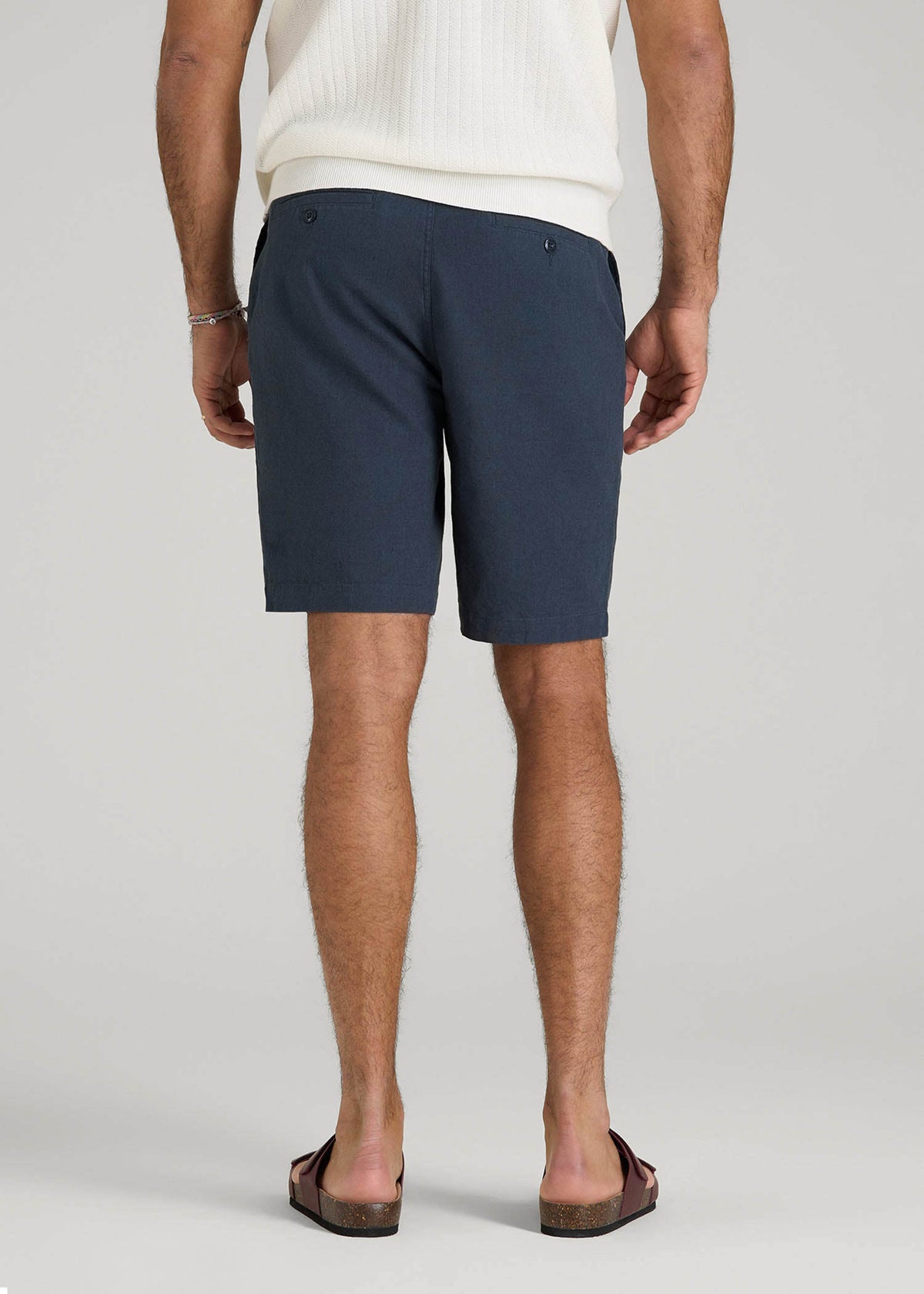 Linen Shorts For Tall Men in Chambray Linen