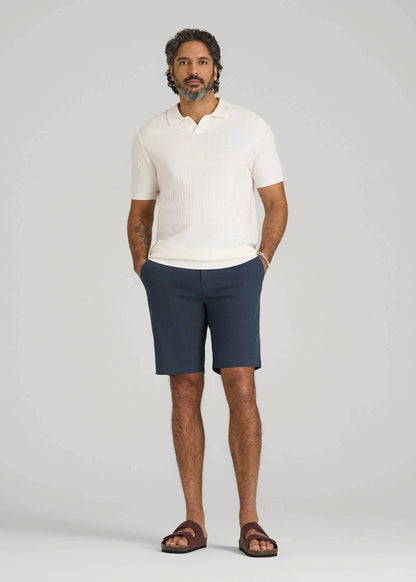 Linen Shorts For Tall Men in Chambray Linen