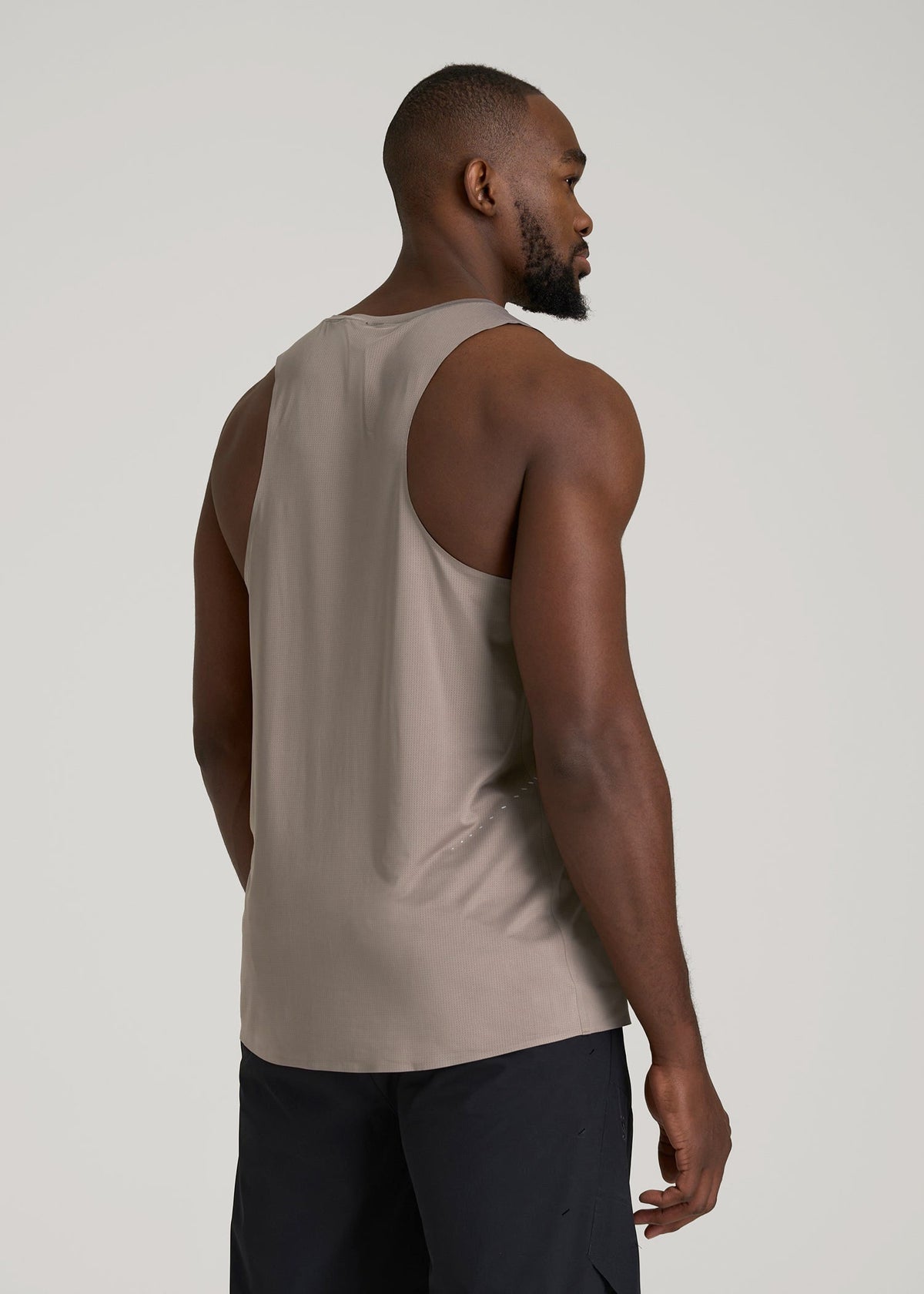 Perforated Training Singlet for Tall Men in Portobello