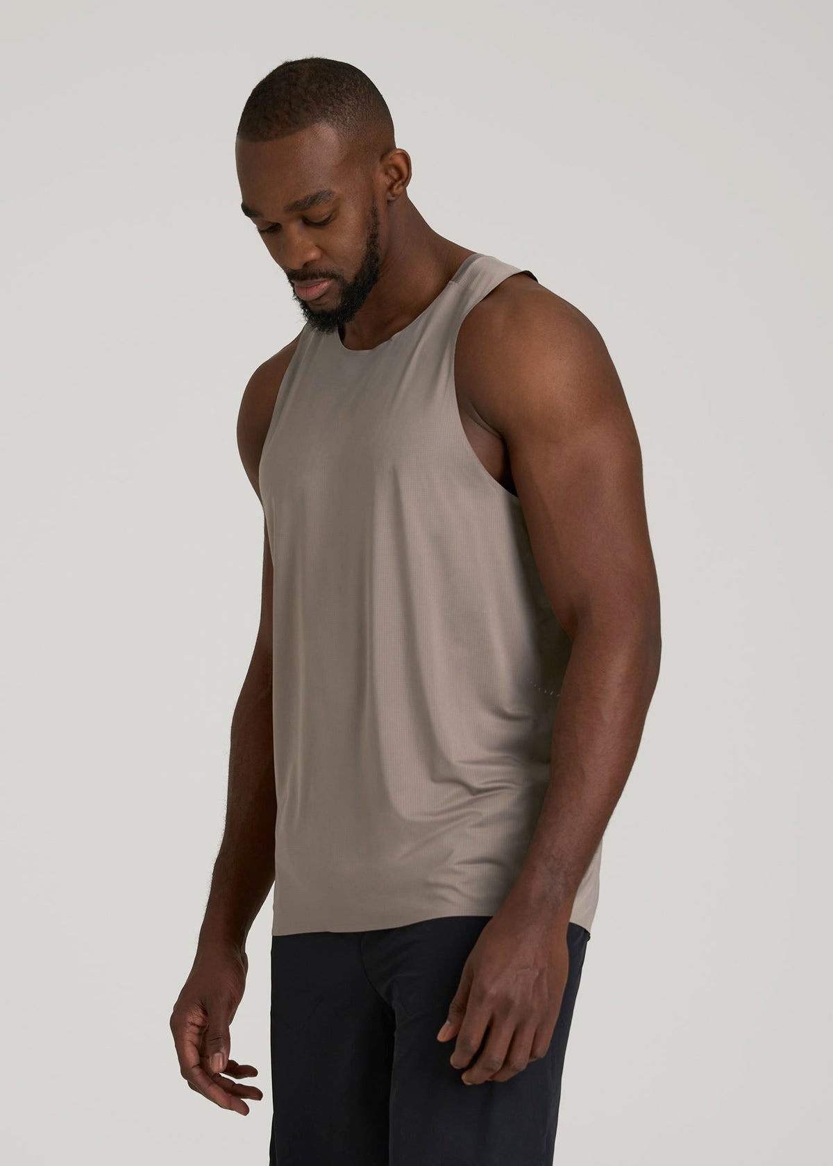 Perforated Training Singlet for Tall Men in Portobello