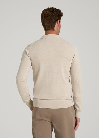 Polo Sweater for Tall Men in Vanilla Latte Mix