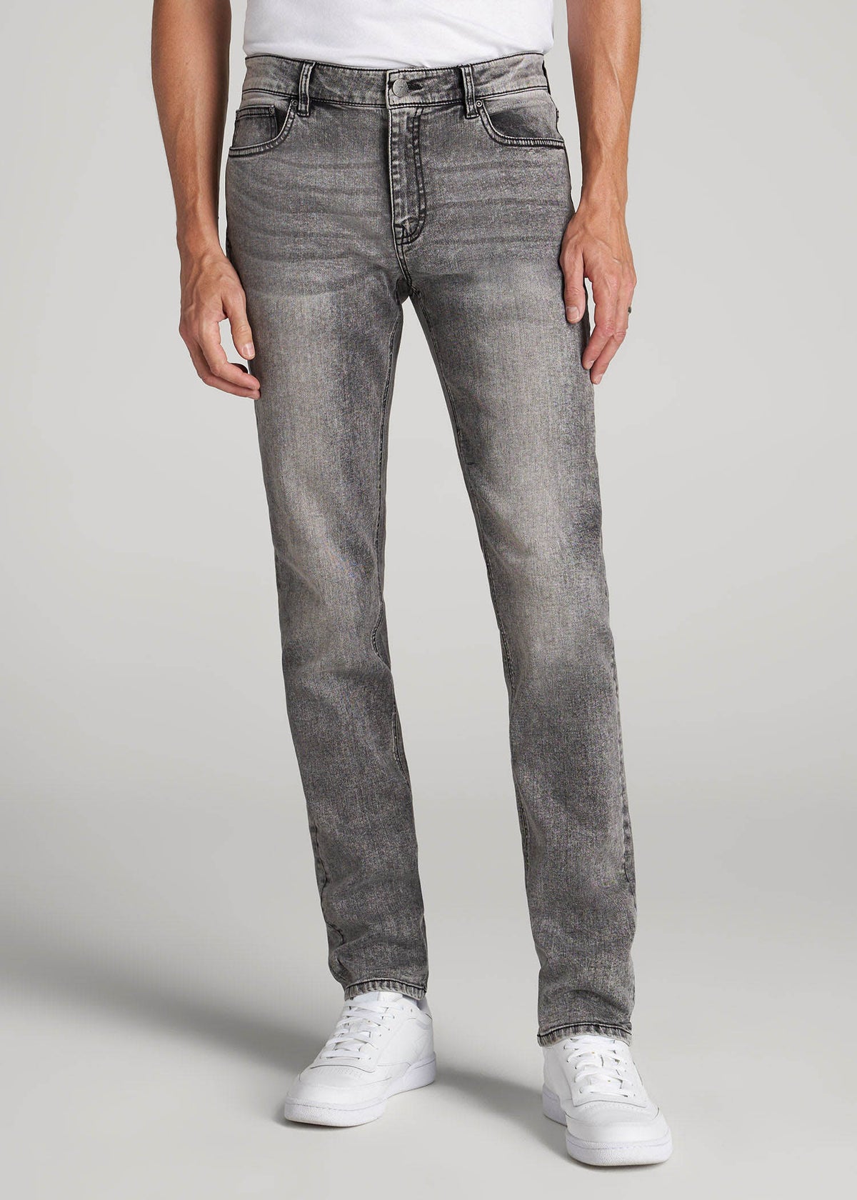 Dylan Slim Fit Jeans for Tall Men in Washed Faded Black