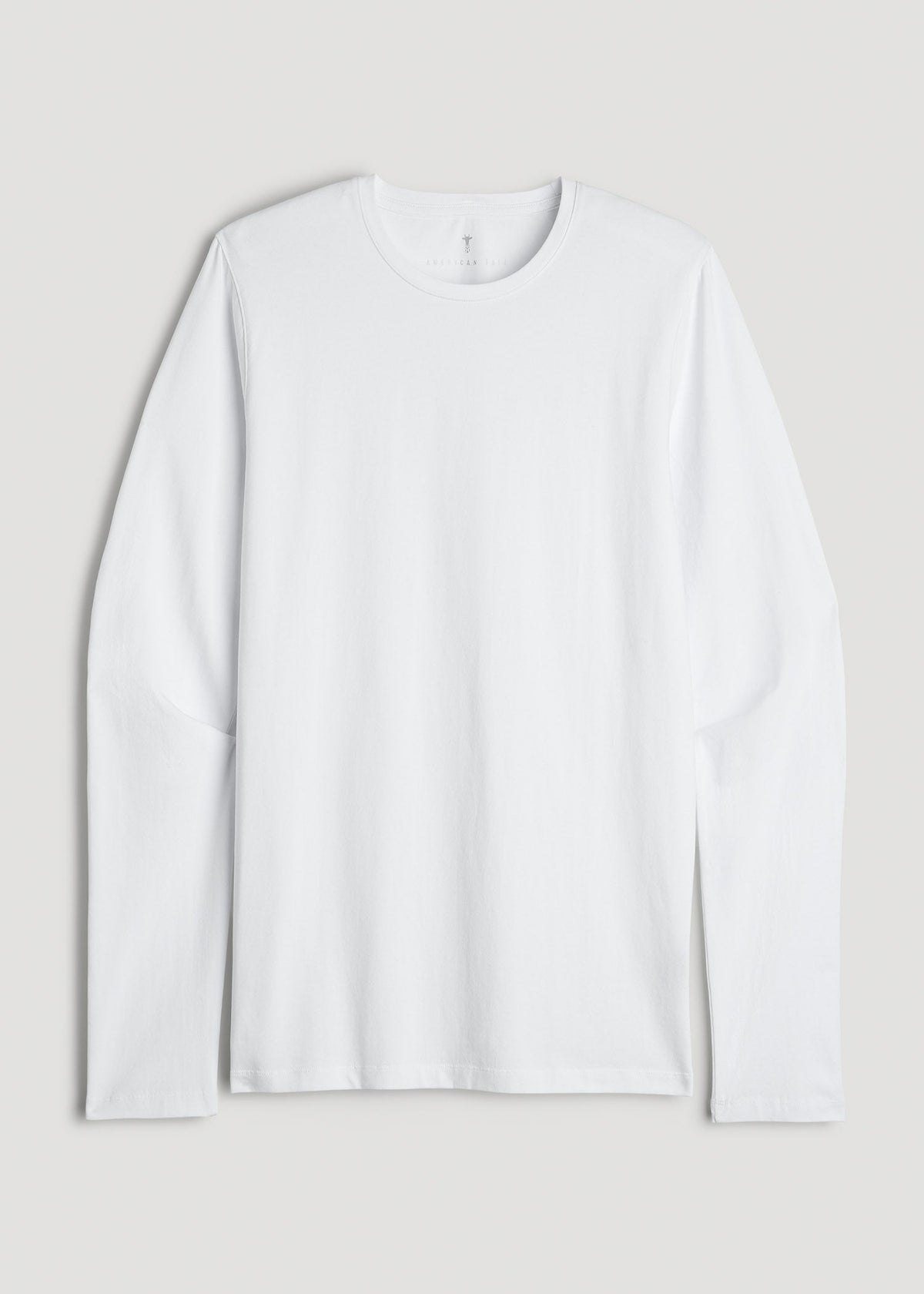 The Essential Modern Fit Crewneck Long Sleeve Tee for Tall Men in White