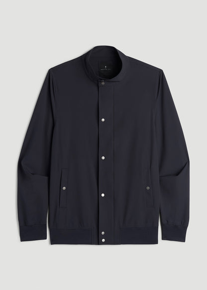 Motion Bomber Jacket for Tall Men in Deep Navy