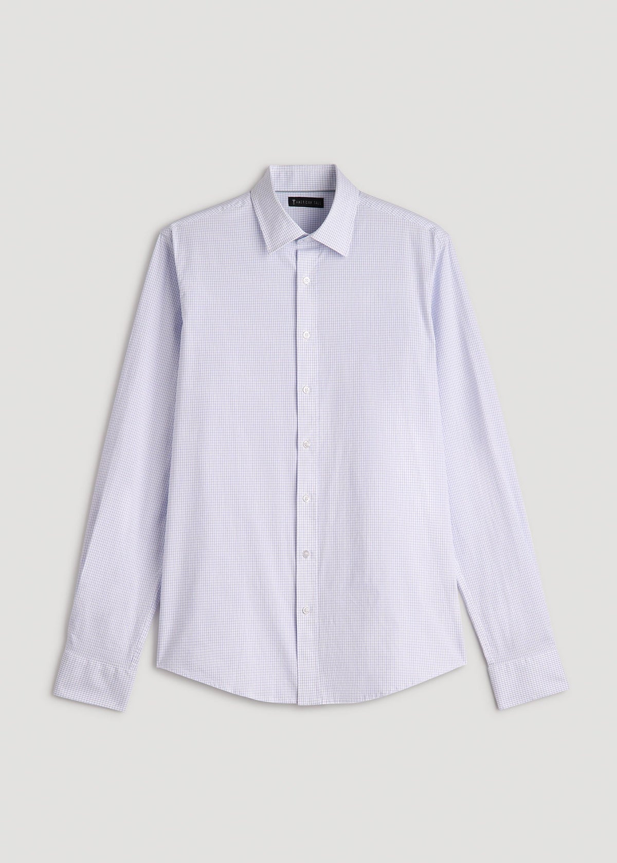 Oskar Easy Care Dress Shirt for Tall Men in Iris Mini Check