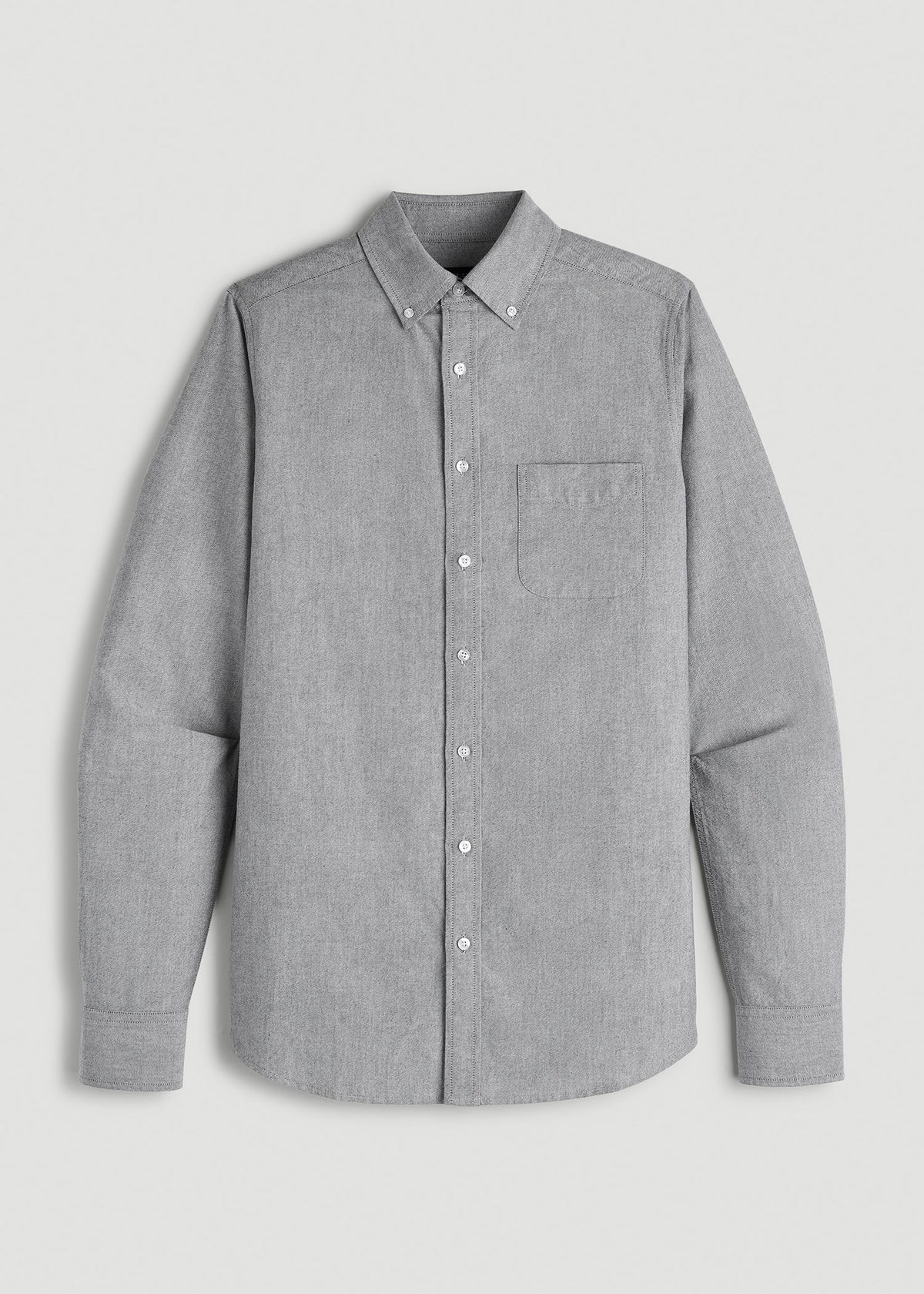 Oxford Cloth Button Down Shirt for Tall Men in Formal Grey