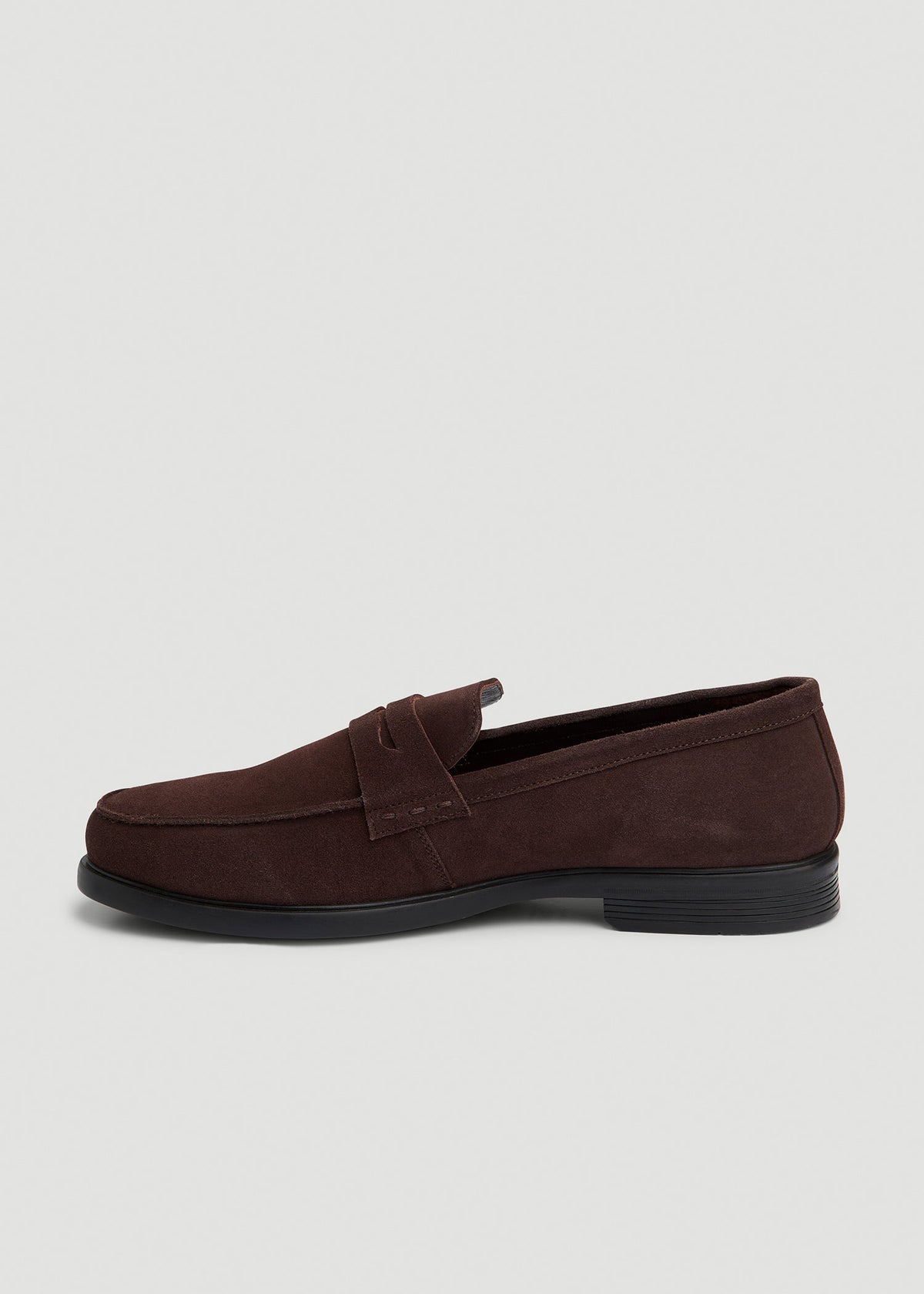 Penny Loafers for Tall Men in Dark Brown Suede