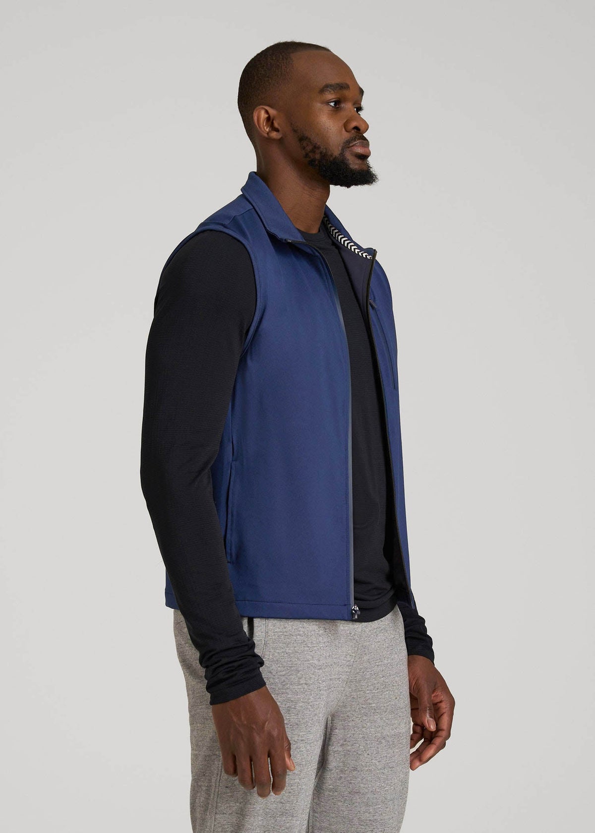 Performance Vest for Tall Men in Blue Mix