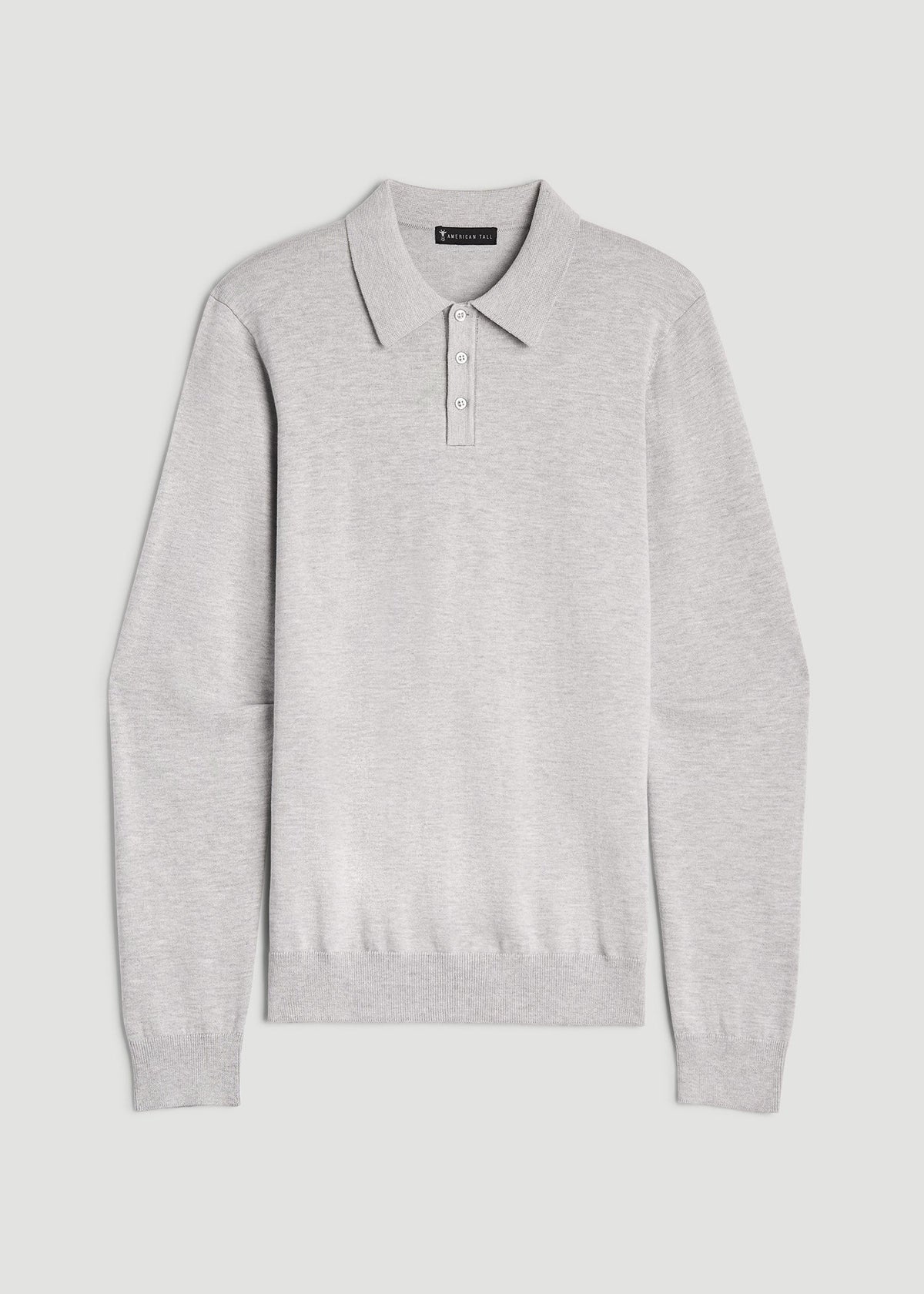 Polo Sweater for Tall Men in Light Grey