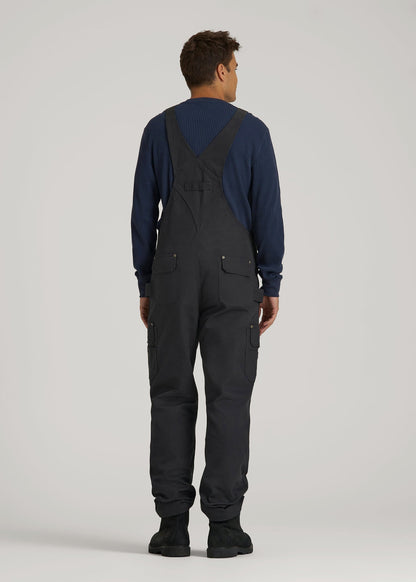 LJ&S Canvas Bib Overalls for Tall Men in Black