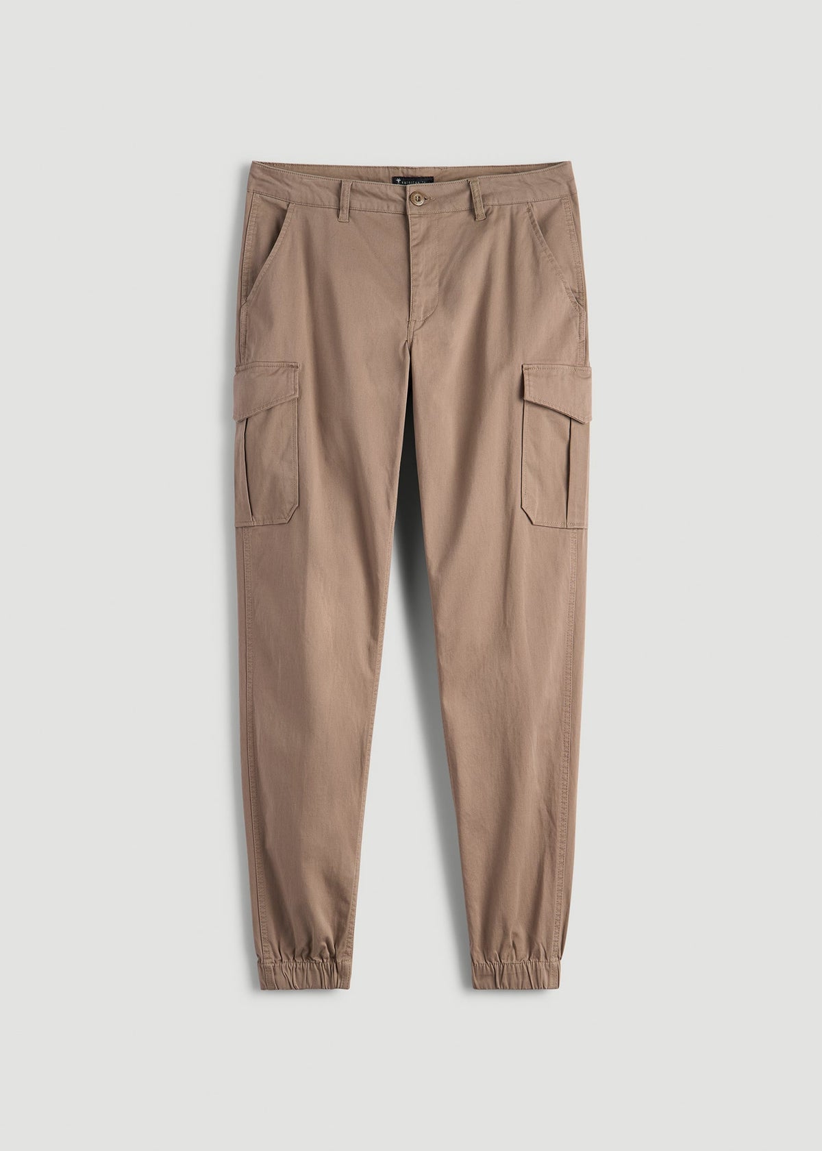 TAPERED-FIT Stretch Cotton Cargo Jogger Pants for Tall Men in Dark Sand