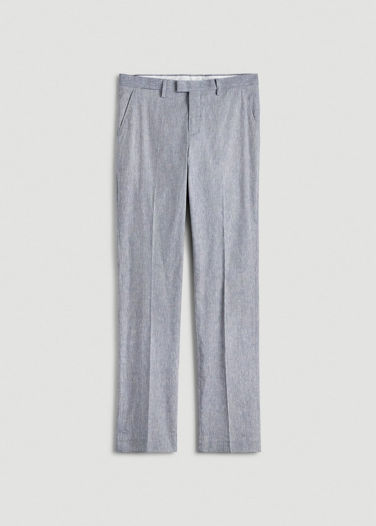 Stretch Linen Dress Pants for Tall Men in Navy Linen