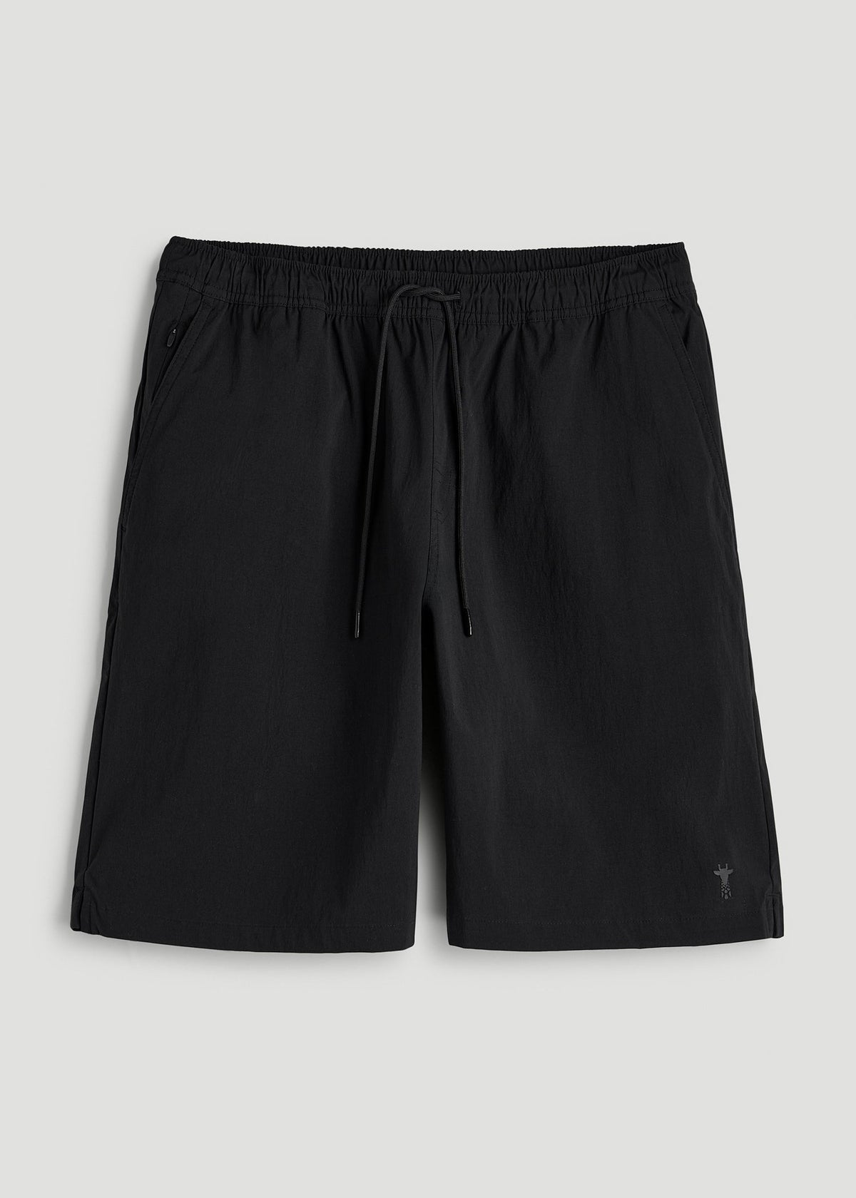 Stretch Swim Shorts for Tall Men in Deep Black