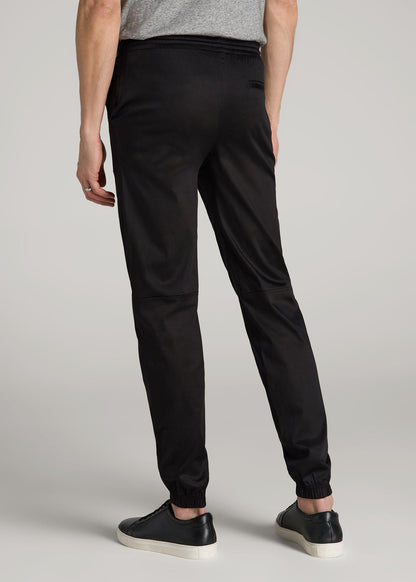 Stretch Twill Jogger Pants for Tall Men in Black
