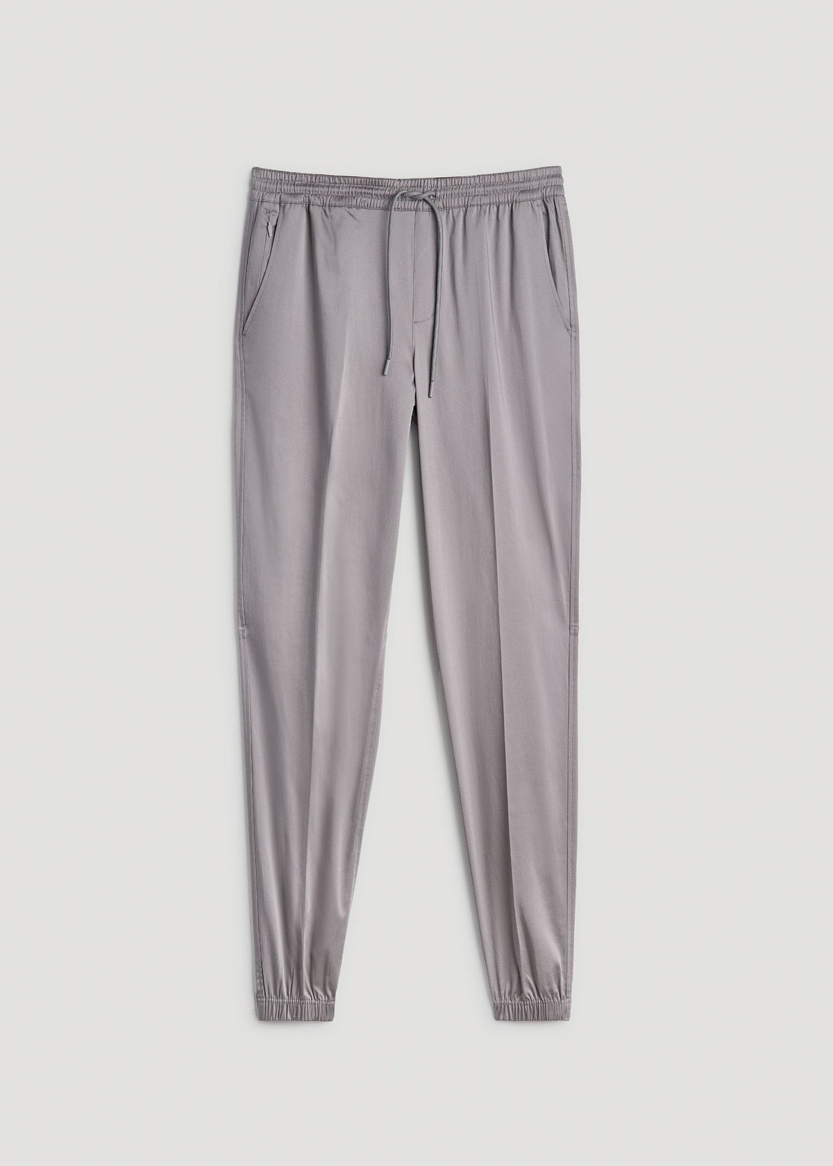 Stretch Twill Jogger Pants for Tall Men in Owl Grey