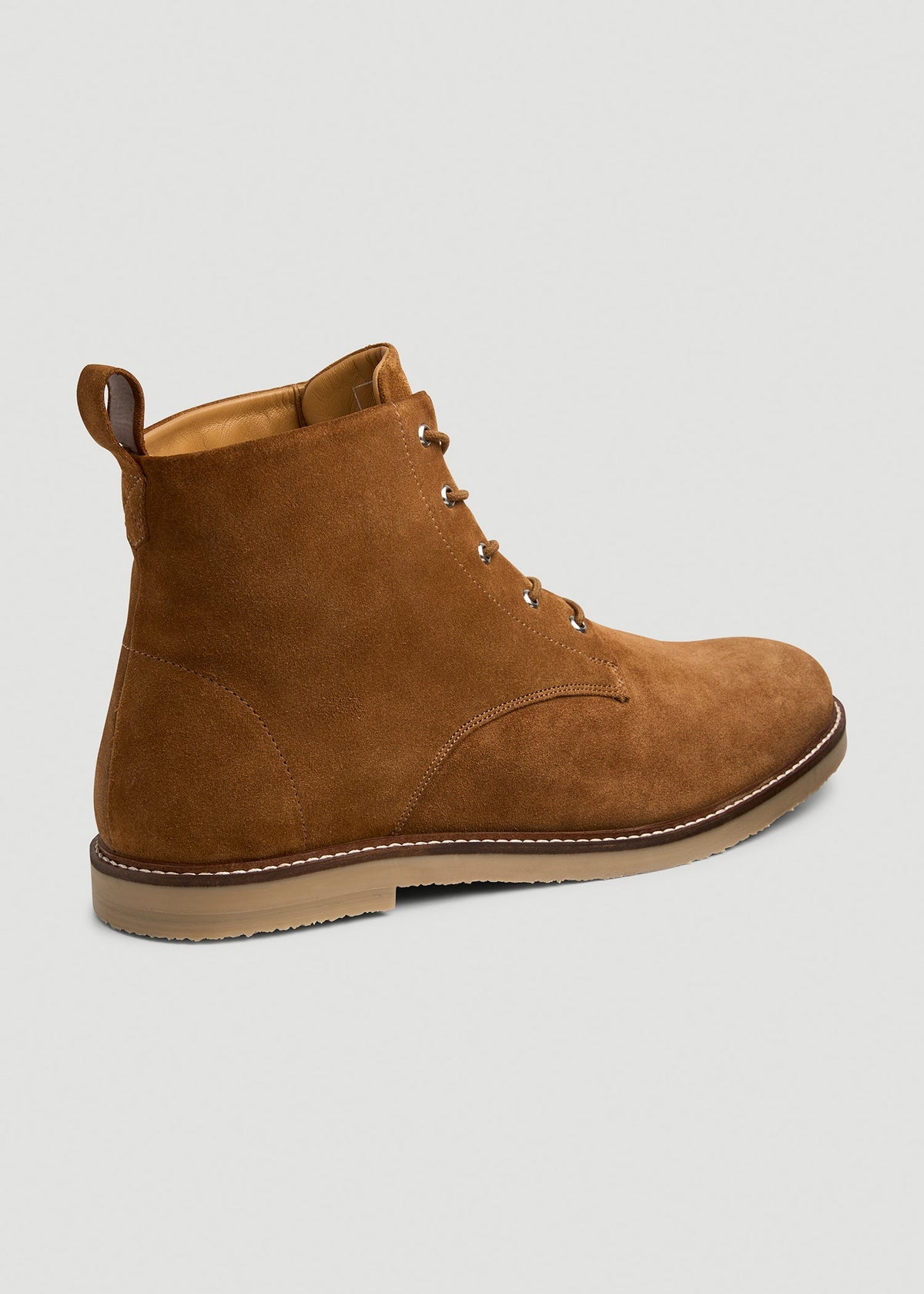 Suede Crepe Sole Boots for Tall Men in Tan