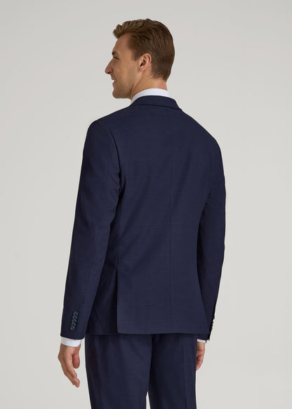 Suit Jacket for Tall Men in Blue Windowpane