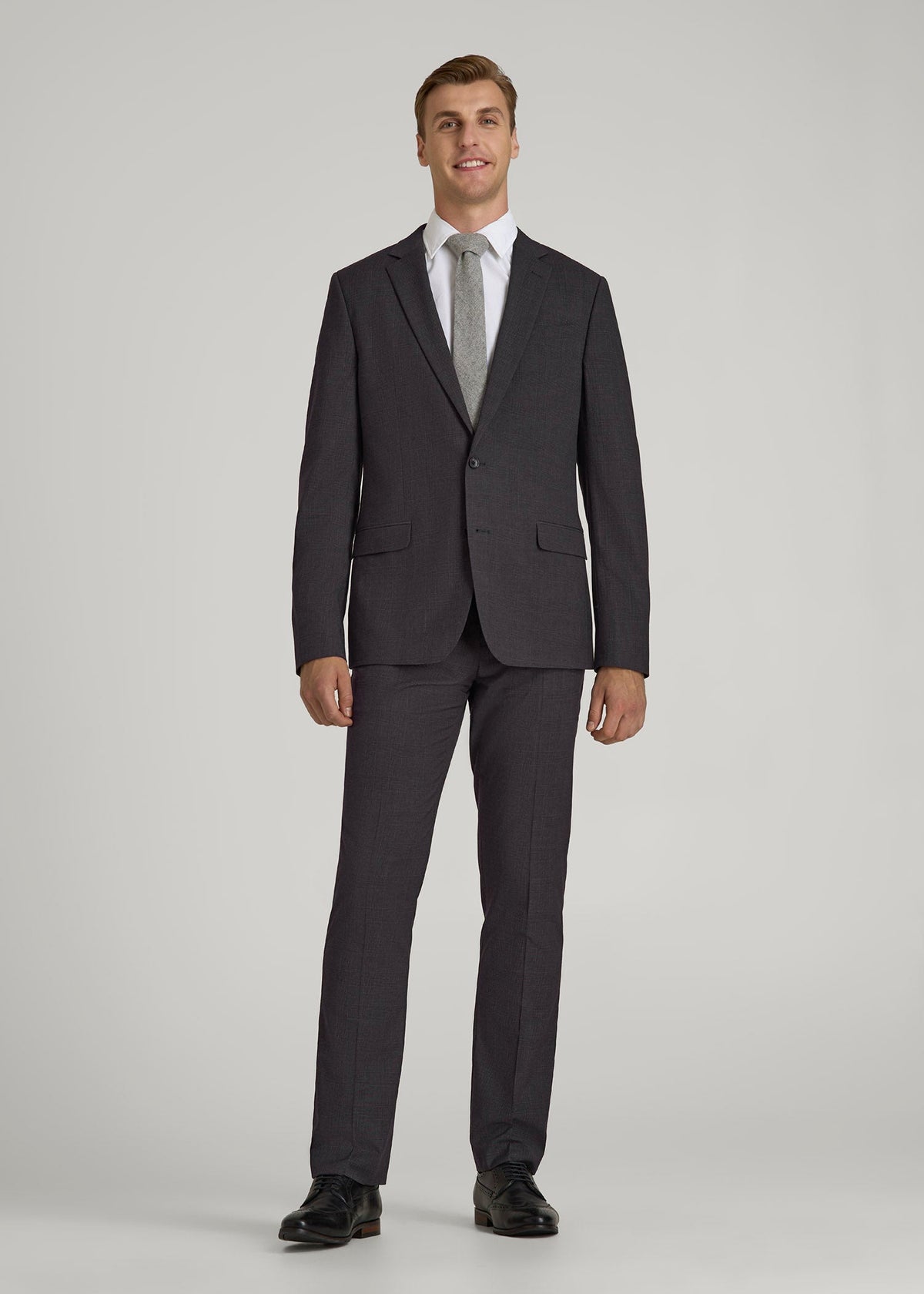 Suit Jacket for Tall Men in Charcoal Plaid