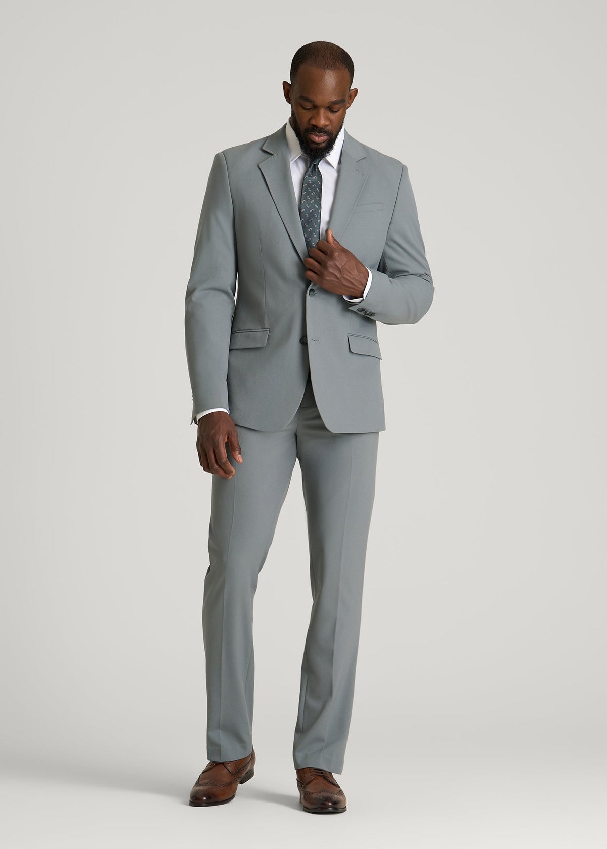 Suit Separates Pants for Tall Men in Stark Grey