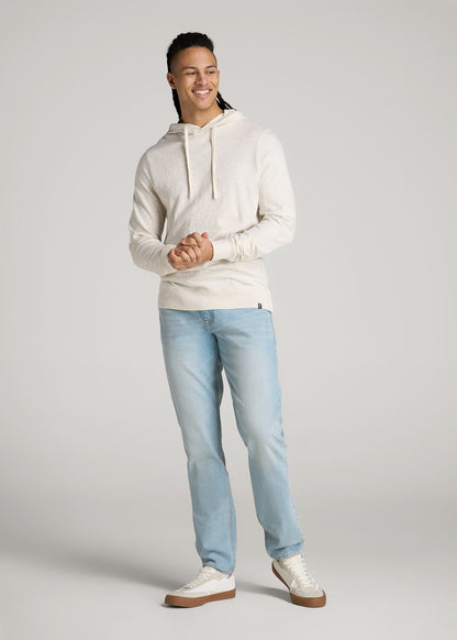 Sunwashed Slub Pullover Hoodie for Tall Men in Heathered Oatmeal
