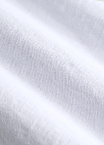 Three-Button Long Sleeve Slub Henley for Tall Men in White