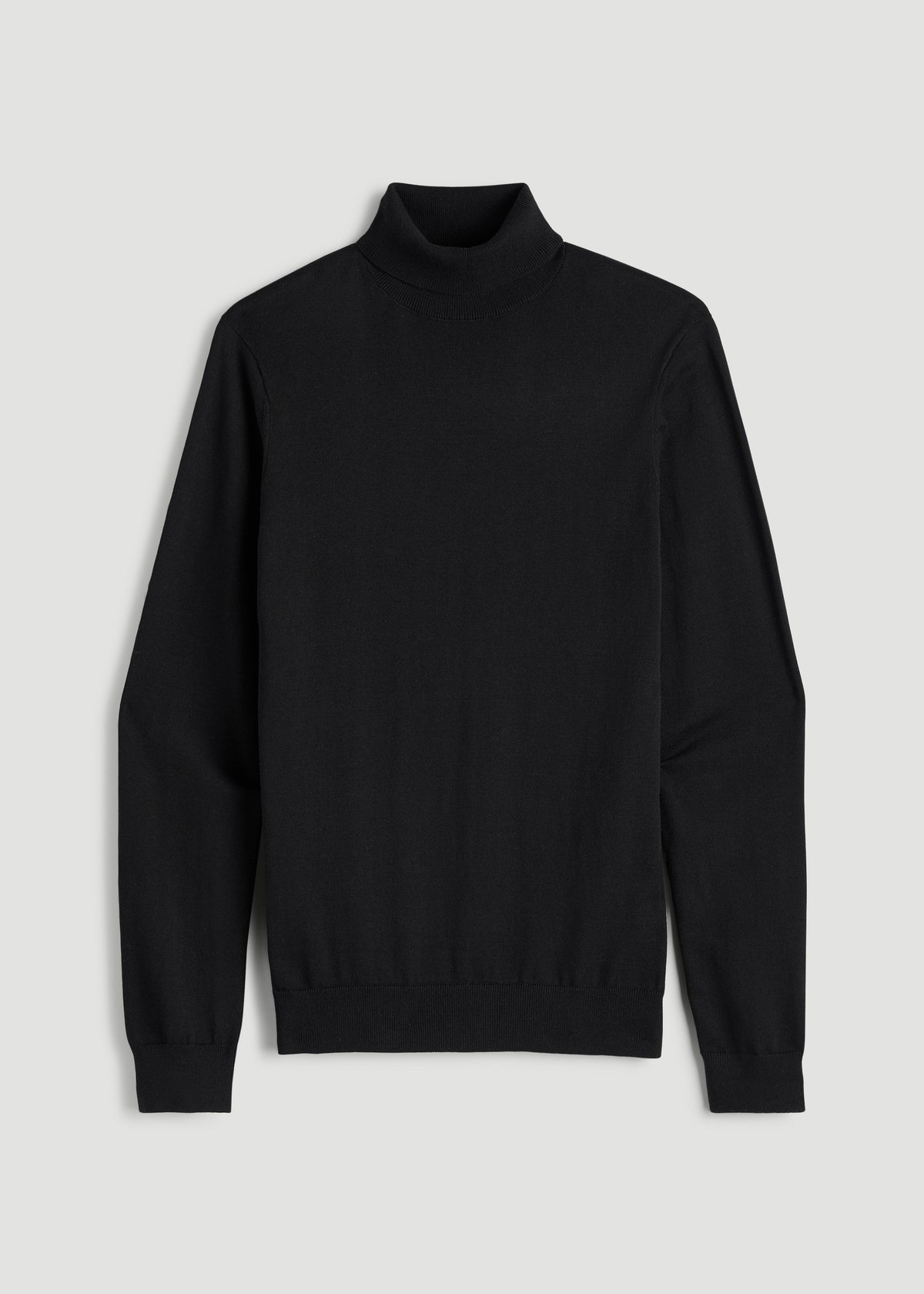 Turtleneck Sweater for Tall Men in Black