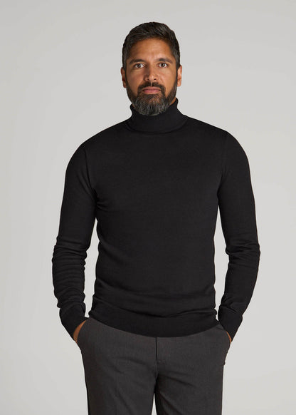 Turtleneck Sweater for Tall Men in Black