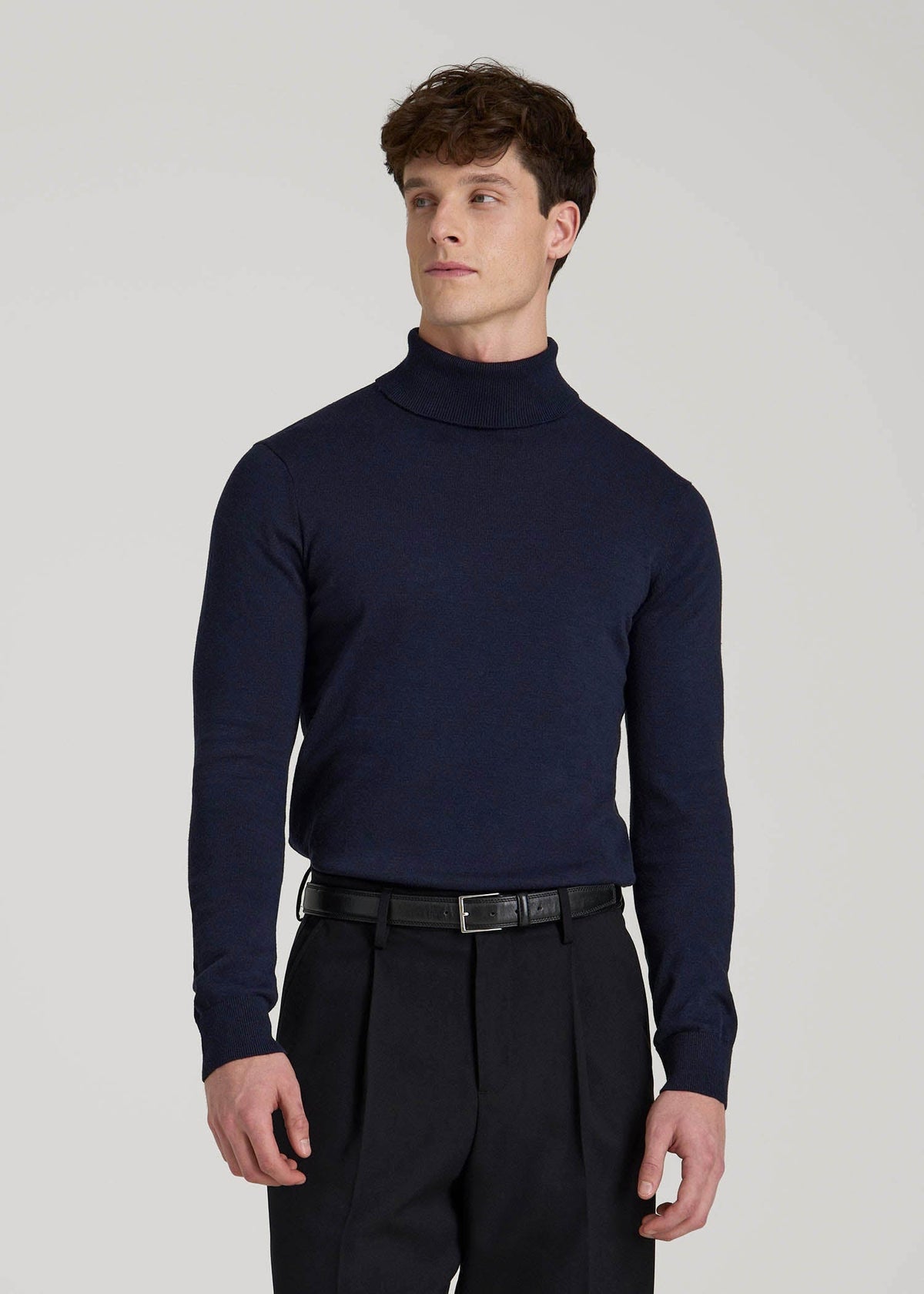 Turtleneck Sweater for Tall Men in Patriot Blue