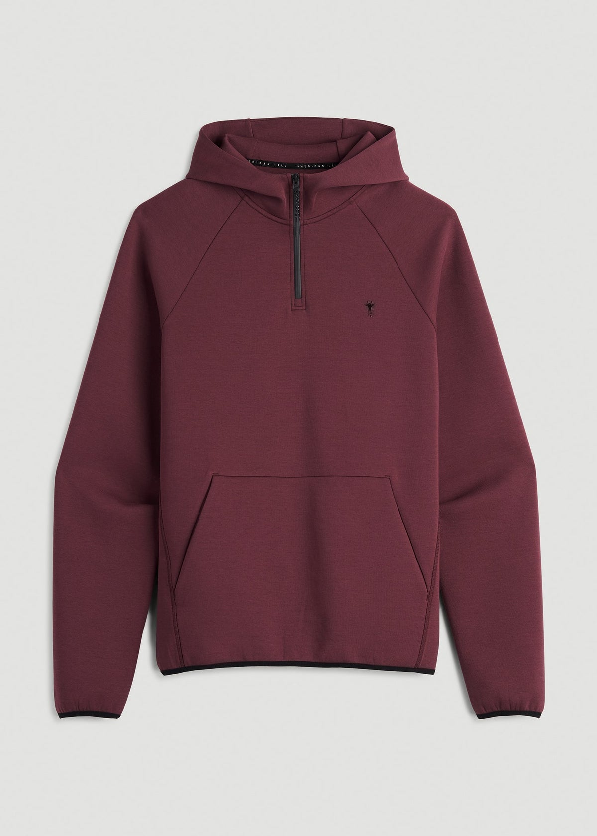 Tech Motion Fleece Hooded Popover for Tall Men in Tawny Port