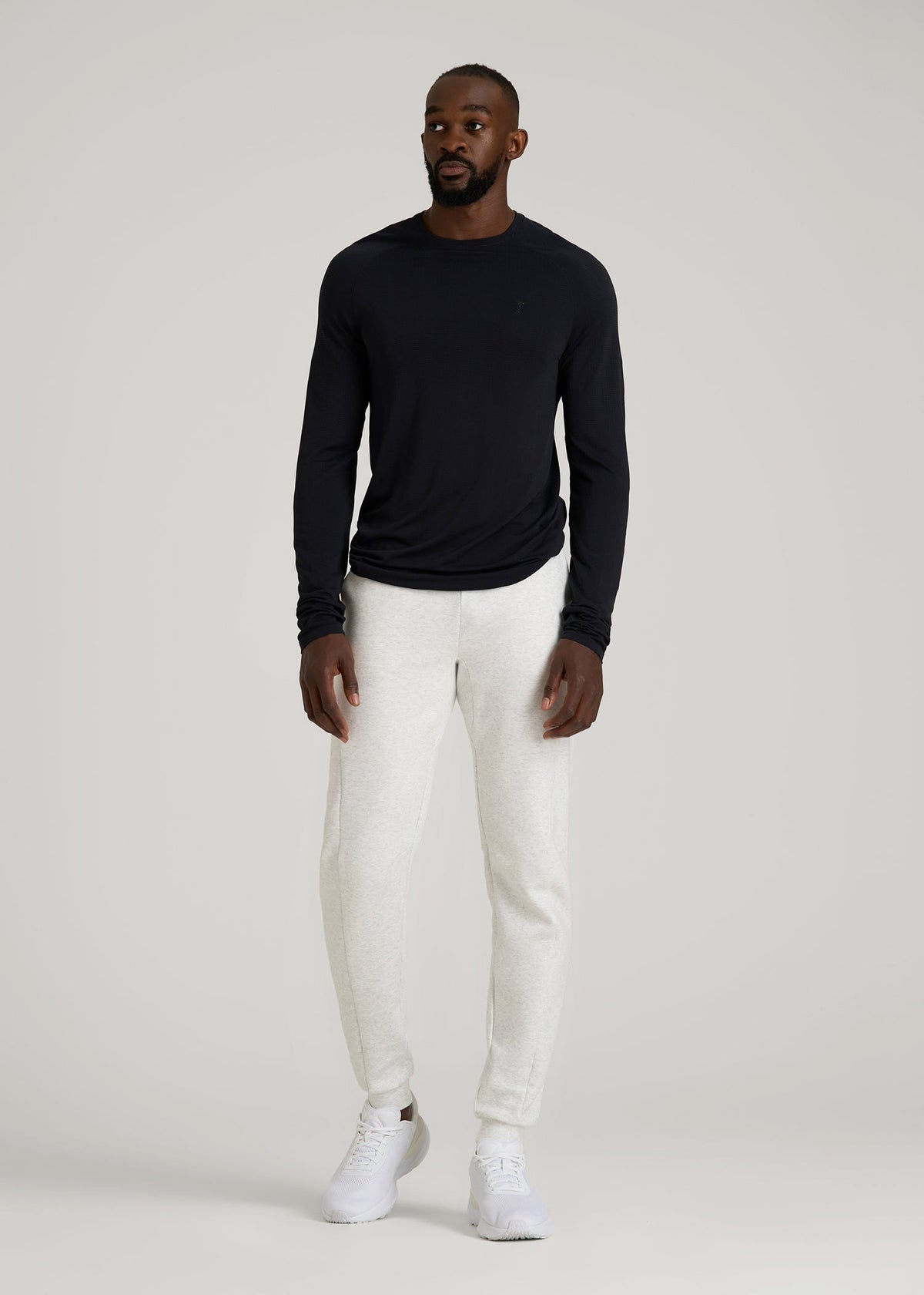 Tech Motion Fleece Joggers for Tall Men in Heather Frost