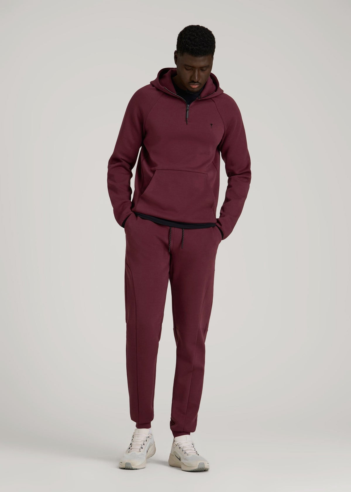 Tech Motion Fleece Joggers for Tall Men in Tawny Port