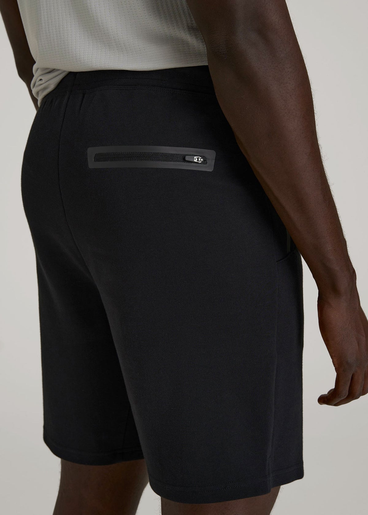 Tech Motion Fleece Shorts for Tall Men in Black