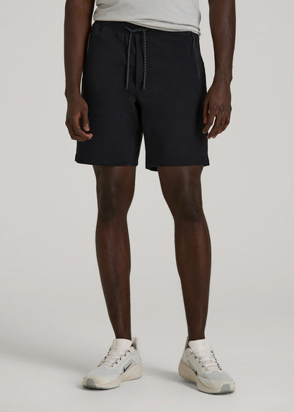 Tech Motion Fleece Shorts for Tall Men in Black