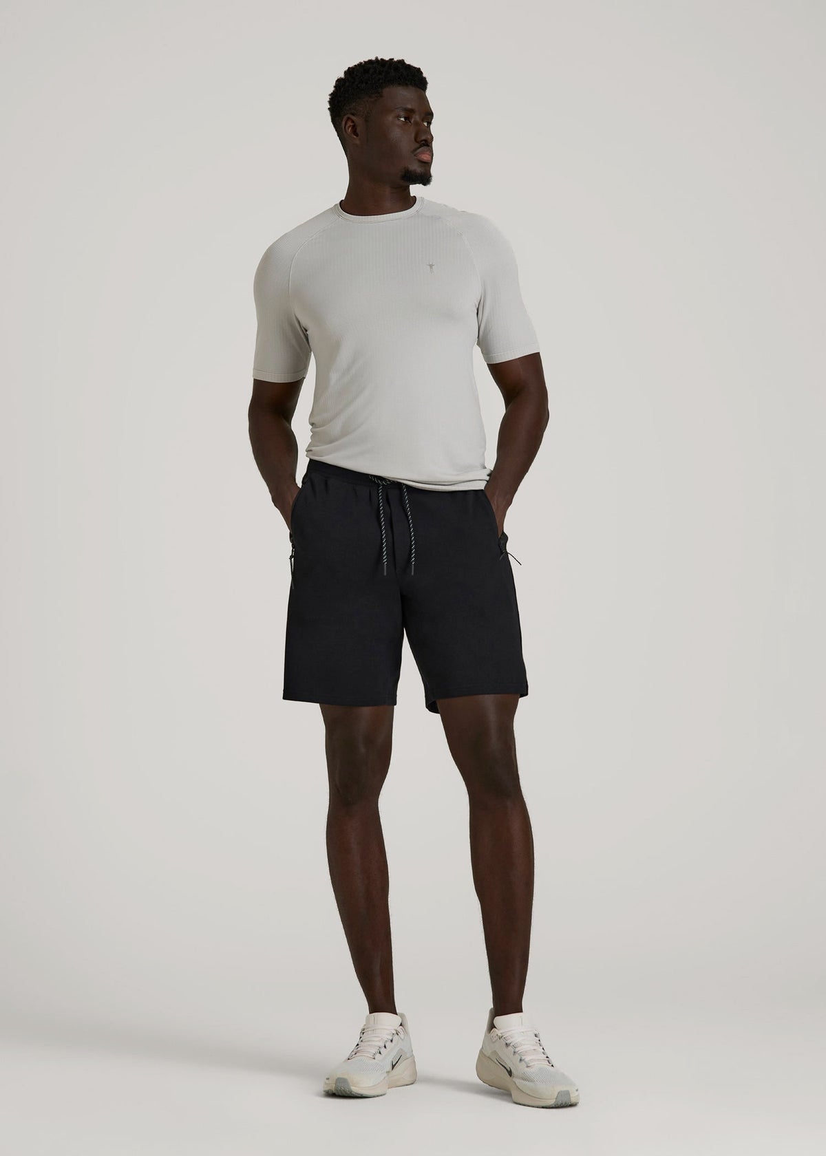 Tech Motion Fleece Shorts for Tall Men in Black