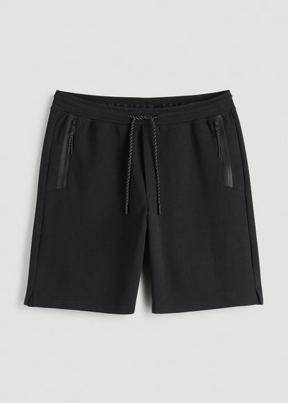 Tech Motion Fleece Shorts for Tall Men in Black
