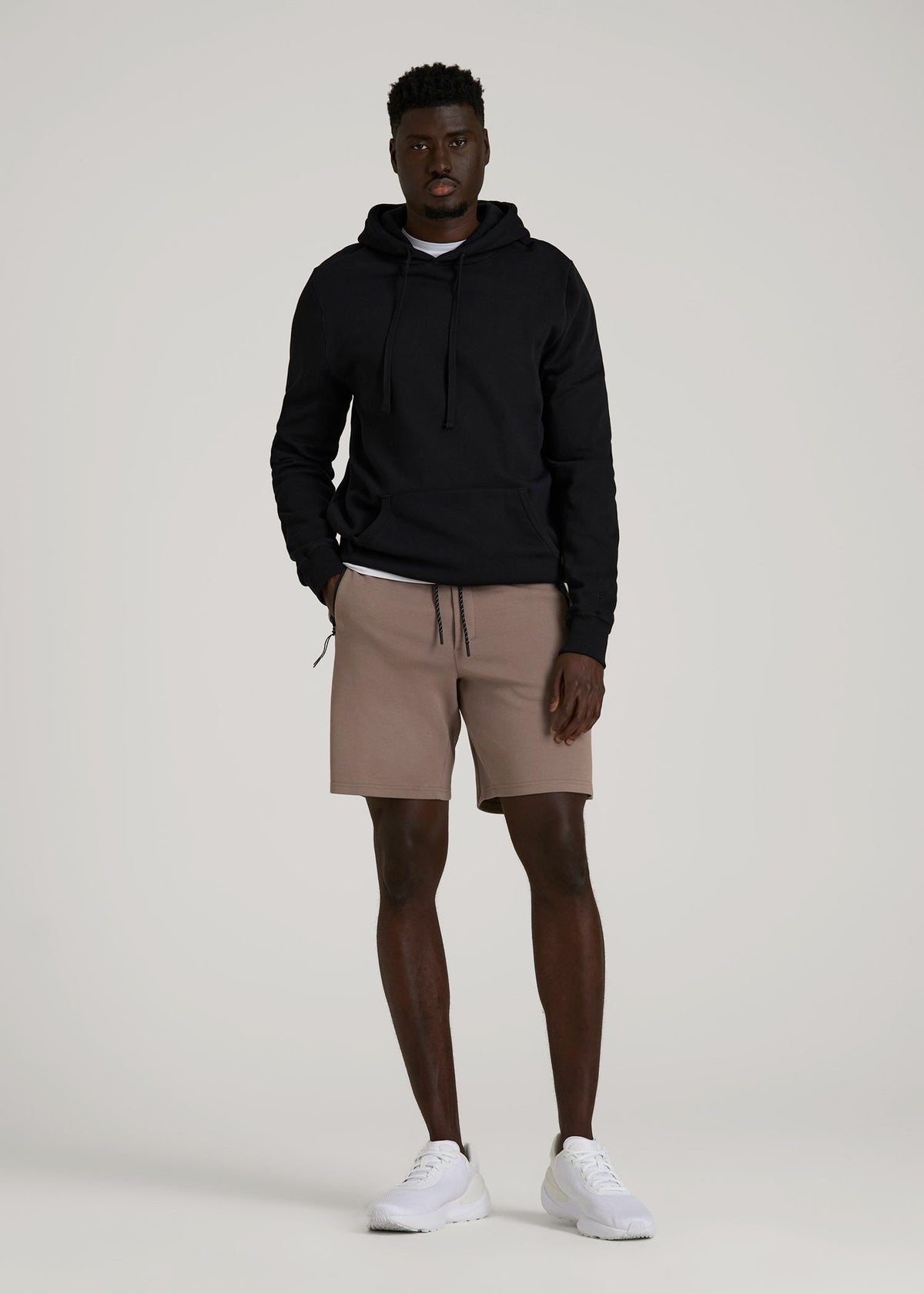 Tech Motion Fleece Shorts for Tall Men in Portobello