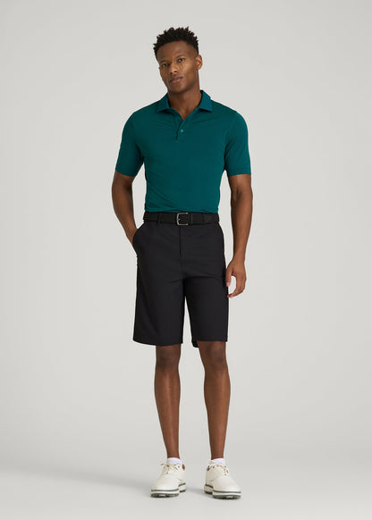 Performance Vented Golf Polo for Tall Men in Deep Teal