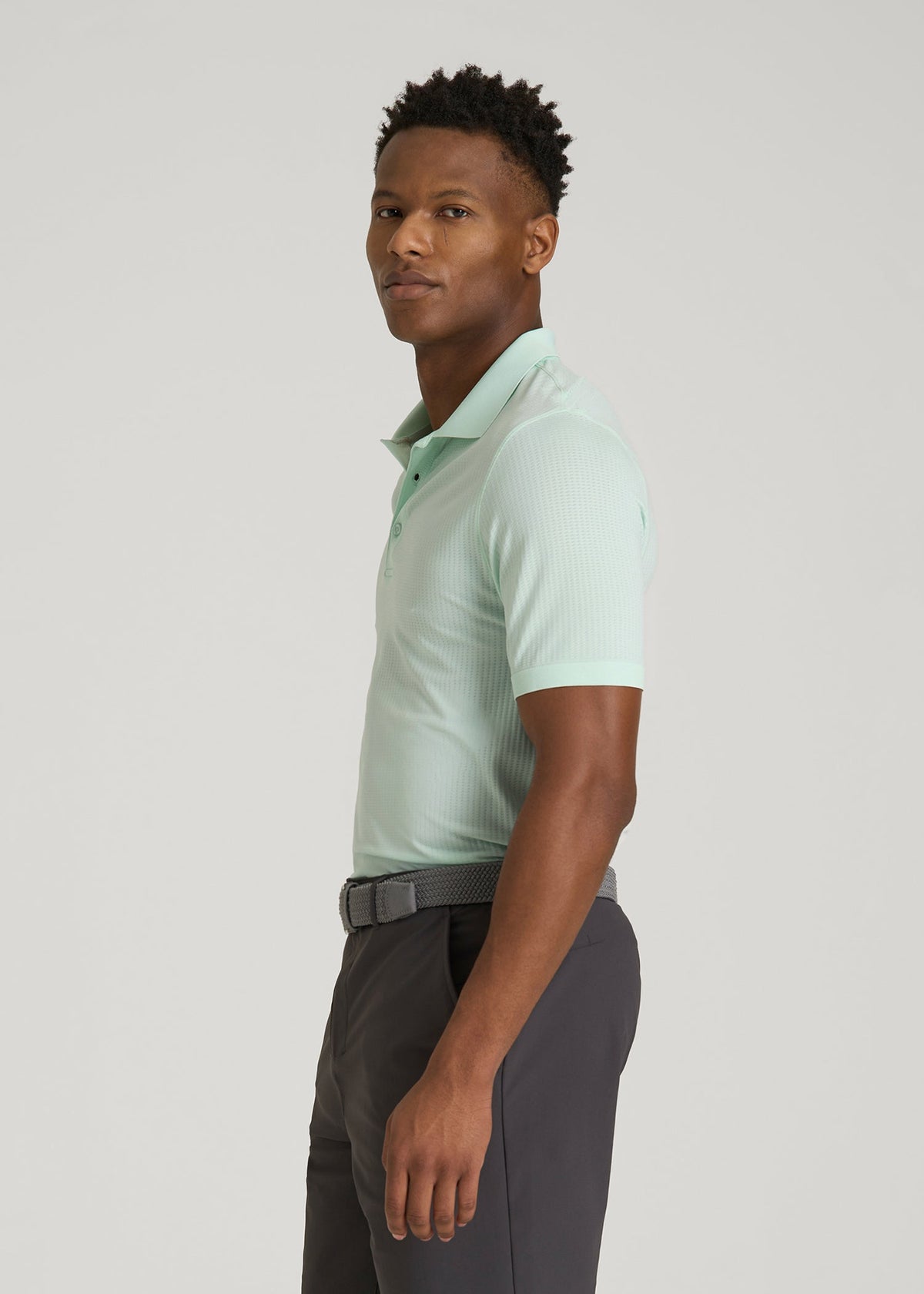Performance Vented Golf Polo for Tall Men in Opal Blue