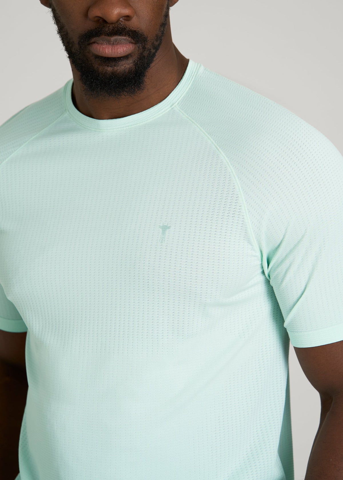 Vented Training Top for Tall Men in Opal Blue