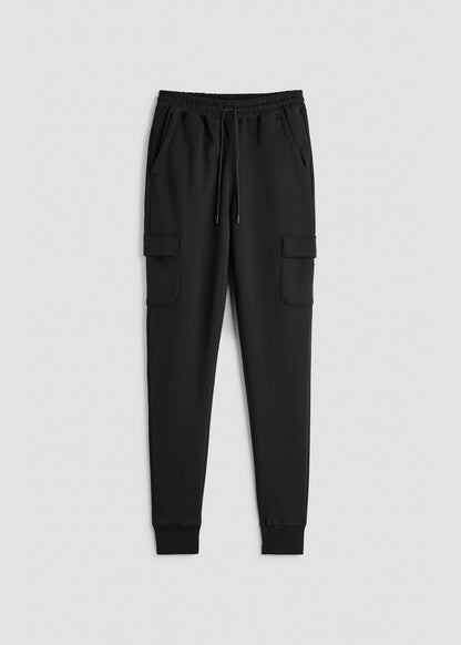 Wearever Fleece Cargo Jogger For Tall Men in Black